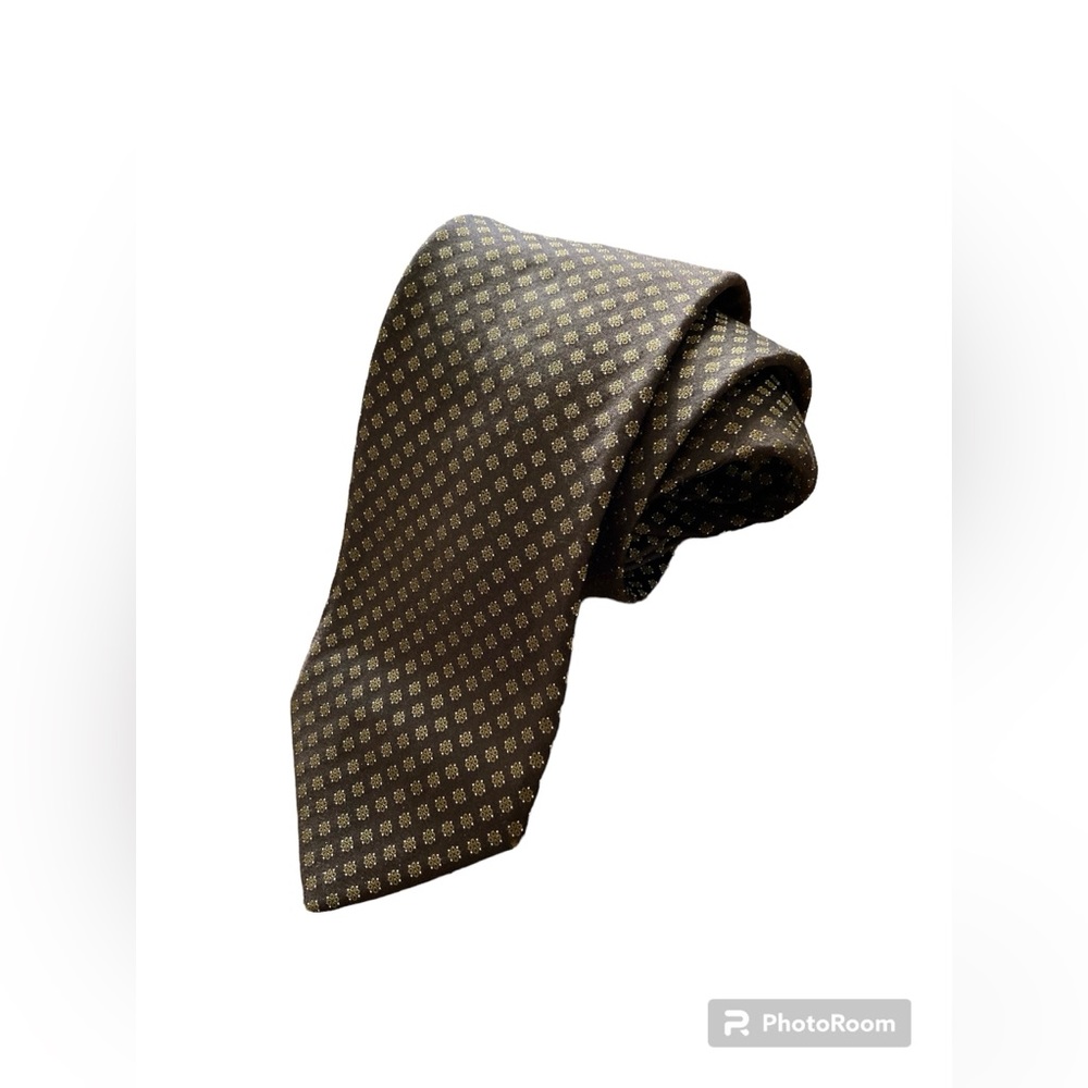 Boss Hugo Boss Silk Brown & Gold Tie - Made in Italy